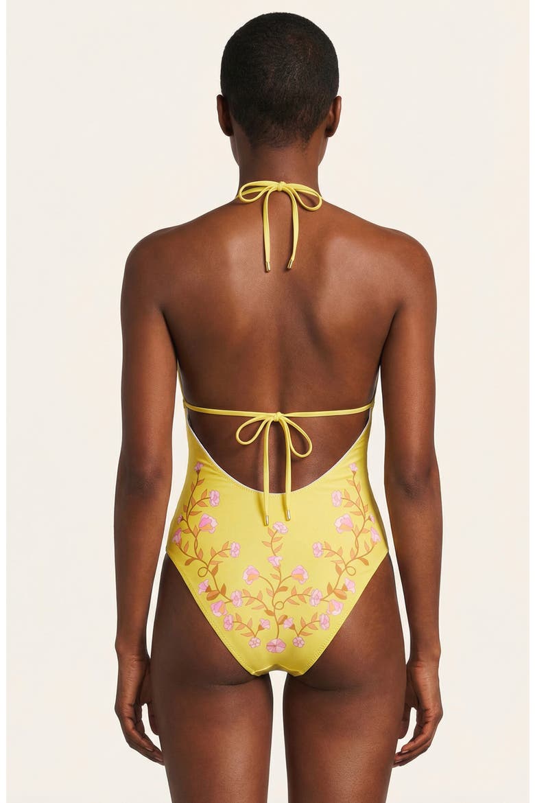 Yellow Bloom Reversible One Piece Swimsuit, Alternate, color, Yellow