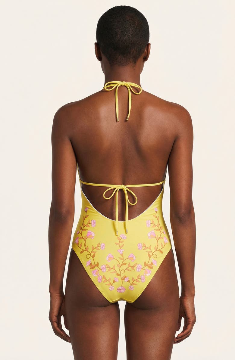 Jessie Zhao New York Yellow Bloom Reversible One Piece Swimsuit, Alternate, color, Yellow