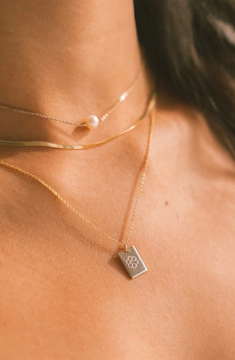 MADE BY MARY Good Vibes Daisy Pendant Necklace, Alternate, color, 