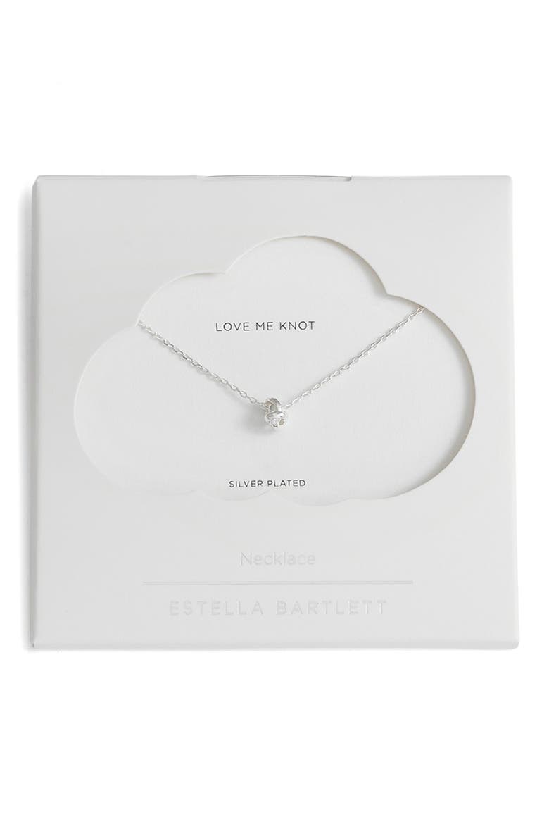 Knot Charm Necklace, Alternate, color, SILVER