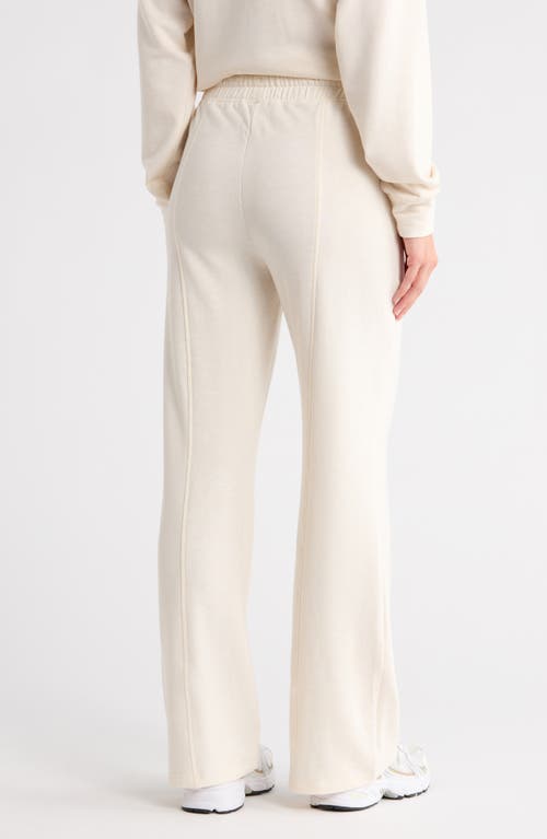 Yogalicious Brushed French Terry Endless High Waist Wide Leg Pants In Neutral