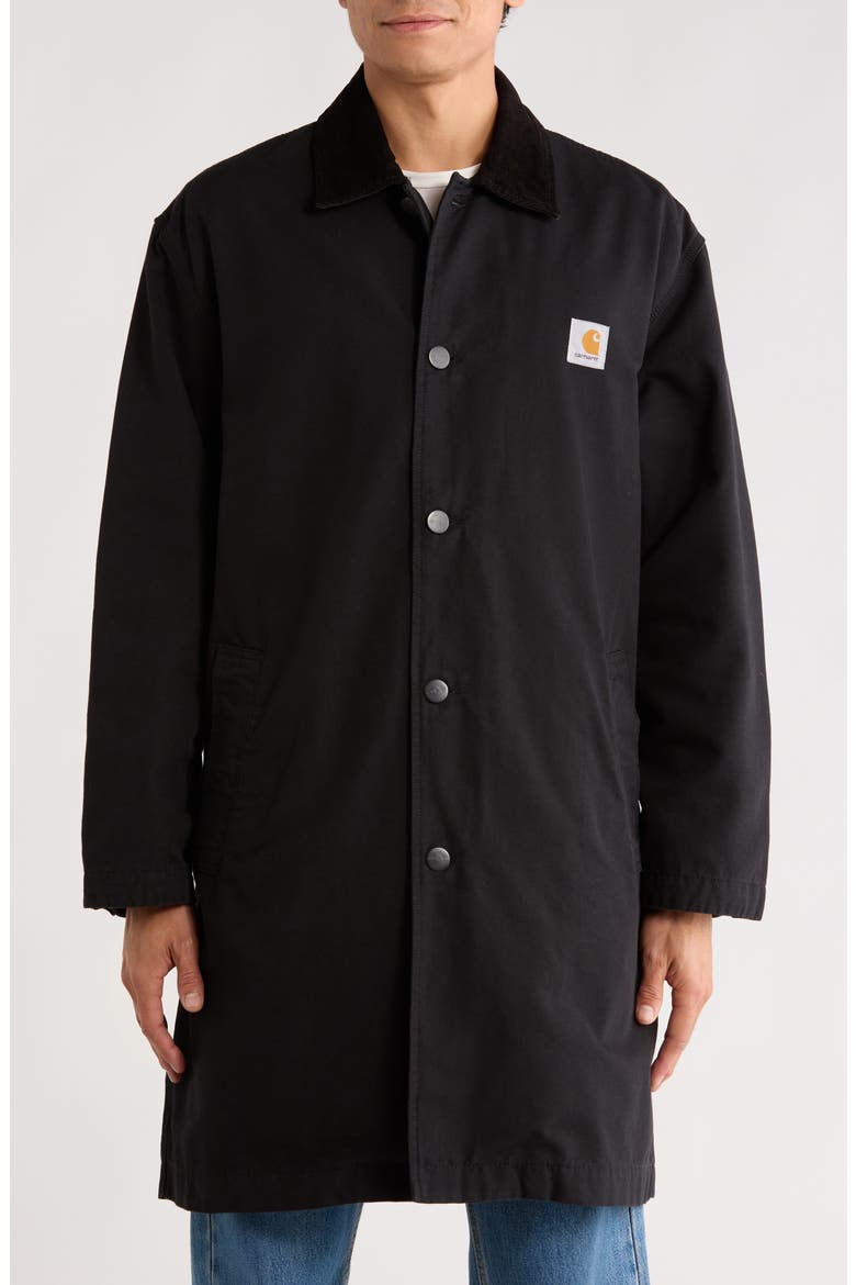 Webster Cotton Canvas Coat, Alternate, color, BLACK / BLACK RINSED