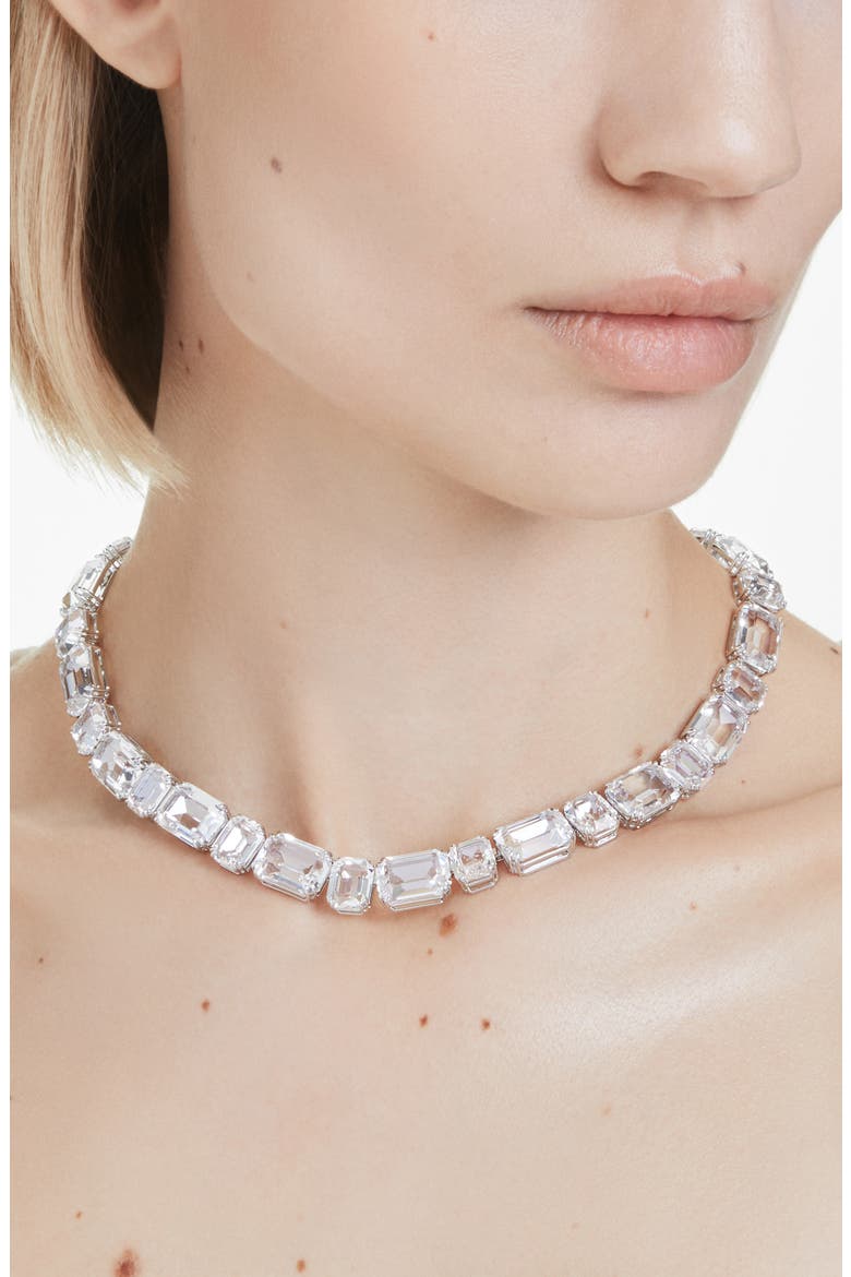 Millennia Octagon Crystal Tennis Necklace, Alternate, color, WHITE