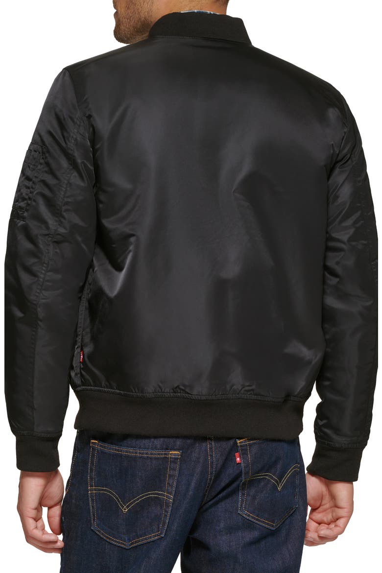 Filled Flight Bomber Jacket, Alternate, color, BLACK