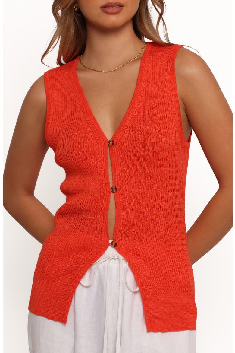 Parma Sweater Vest, Alternate, color, BLOOD ORANGE