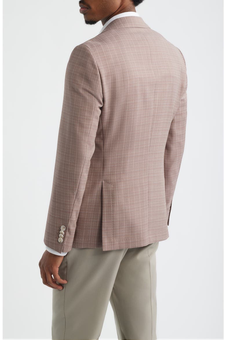 Hutson Slim Fit Red & Tan Plaid Slub Wool Sport Coat, Alternate, color, MEDIUM RED