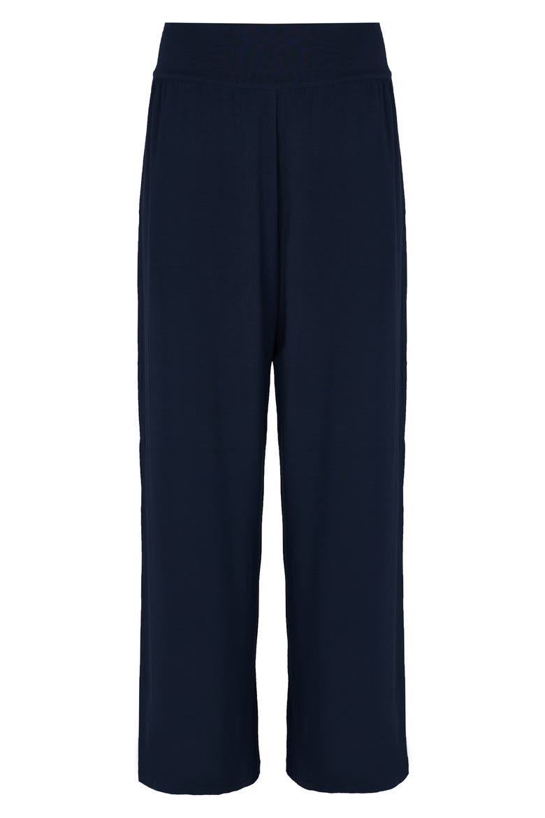 High Waist Wide Leg Stretch Modal Pants, Alternate, color, NAVY BLUE
