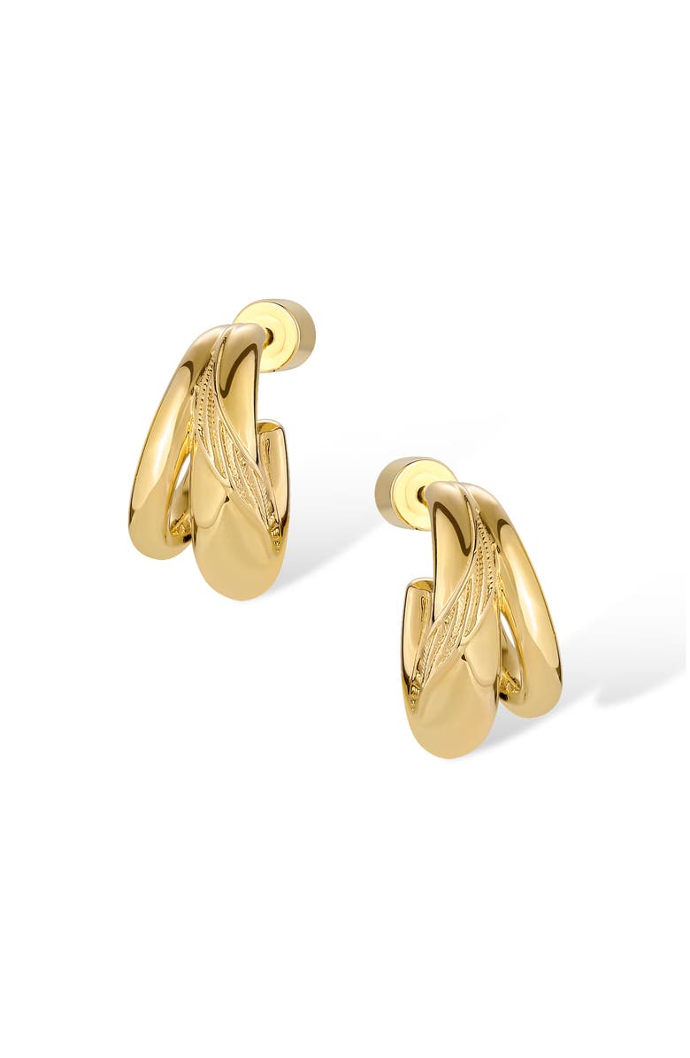 RETRO CHIC Leaf Earrings, Alternate, color, Gold