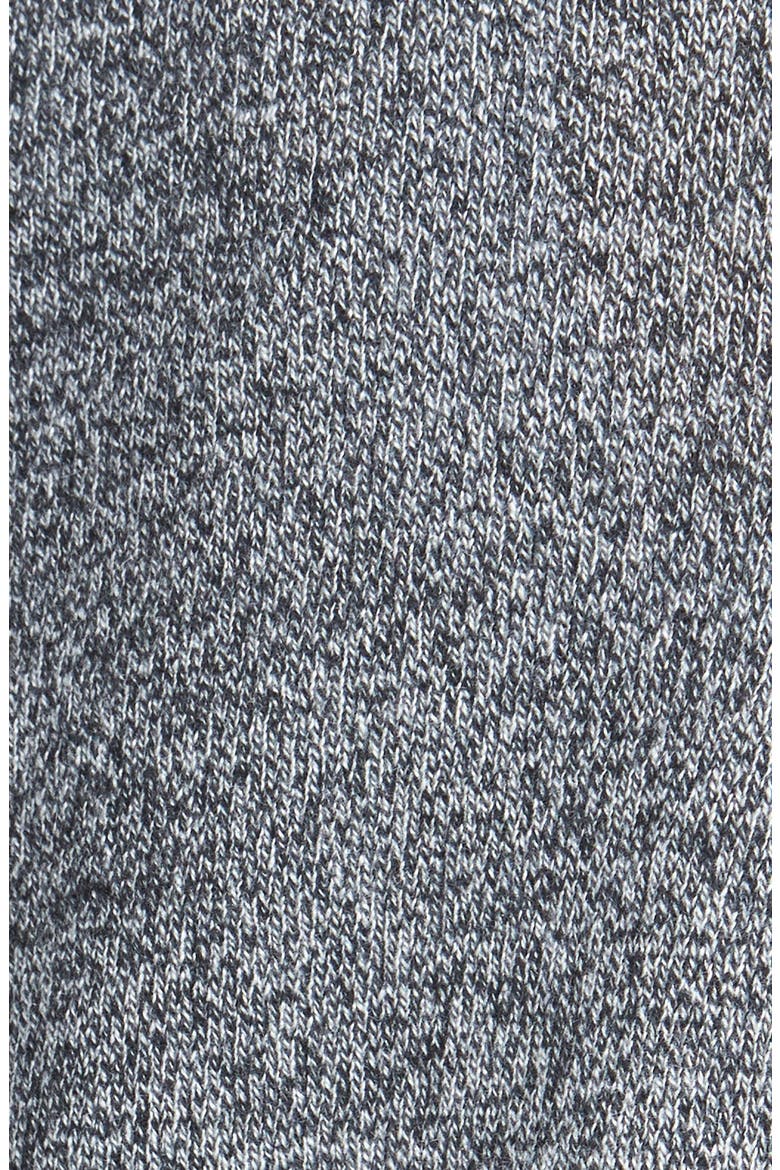 Curved Hem Cashmere Scrunch Neck Sweater, Alternate, color, BLACK MARLED