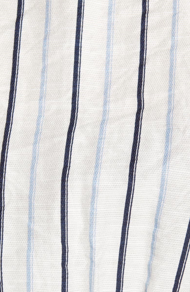 MOON RIVER Stripe Flutter Sleeve Crop Top, Alternate, color,