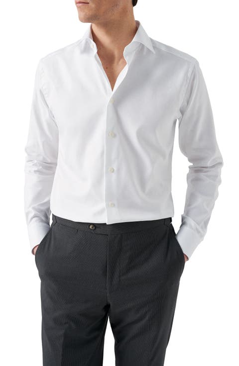 Slim Fit Diagonal Weave Shirt