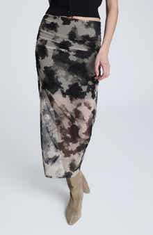 Side Ruched Midi Skirt