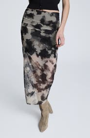 Kenneth Cole Side Ruched Midi Skirt