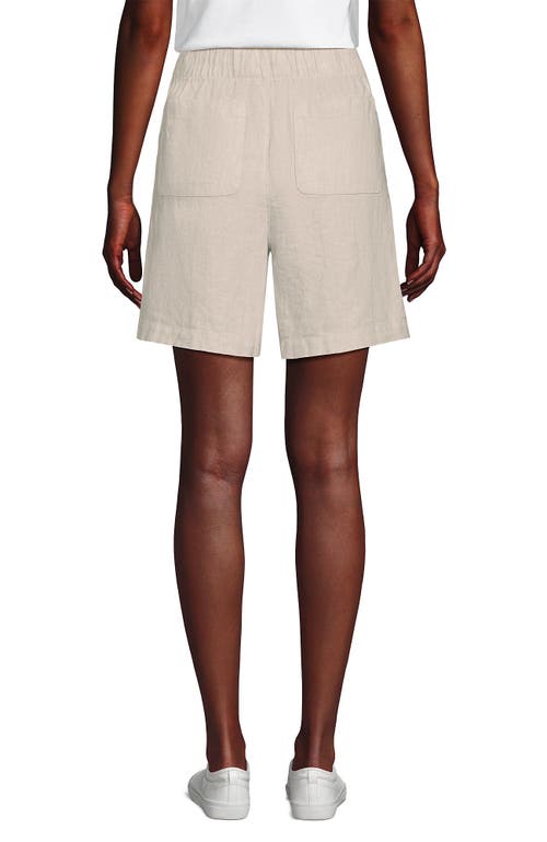LANDS' END LANDS' END LINEN HIGH RISE PULL ON 7" SHORTS
