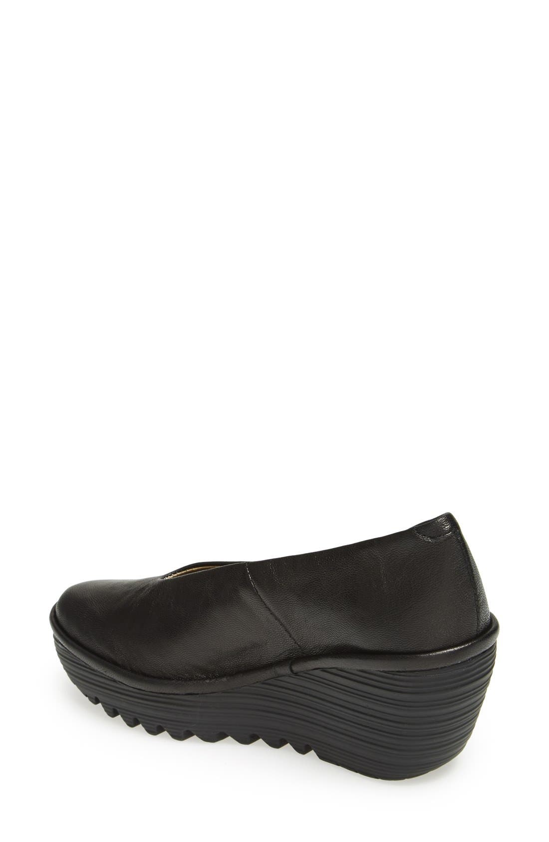 Fly London 'Yaz' Wedge Pump, Alternate, color, Black Mousse
