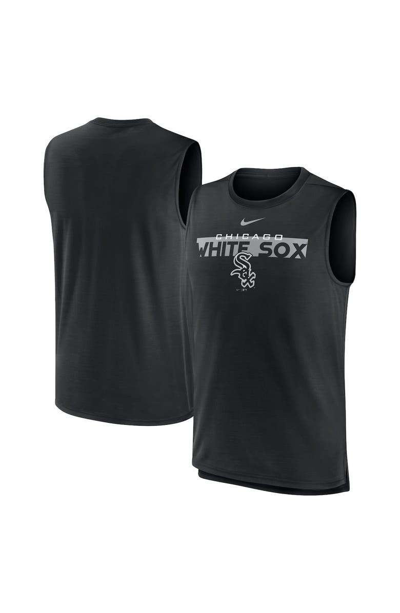 Nike Men's Nike Black Chicago White Sox Knockout Stack Exceed Performance Muscle Tank Top, Main, color,