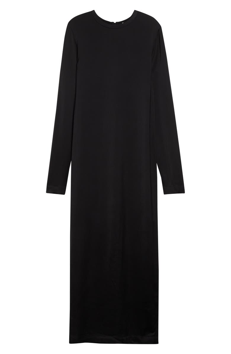 TOTEME Long Sleeve Satin Dress, Alternate, color, Black