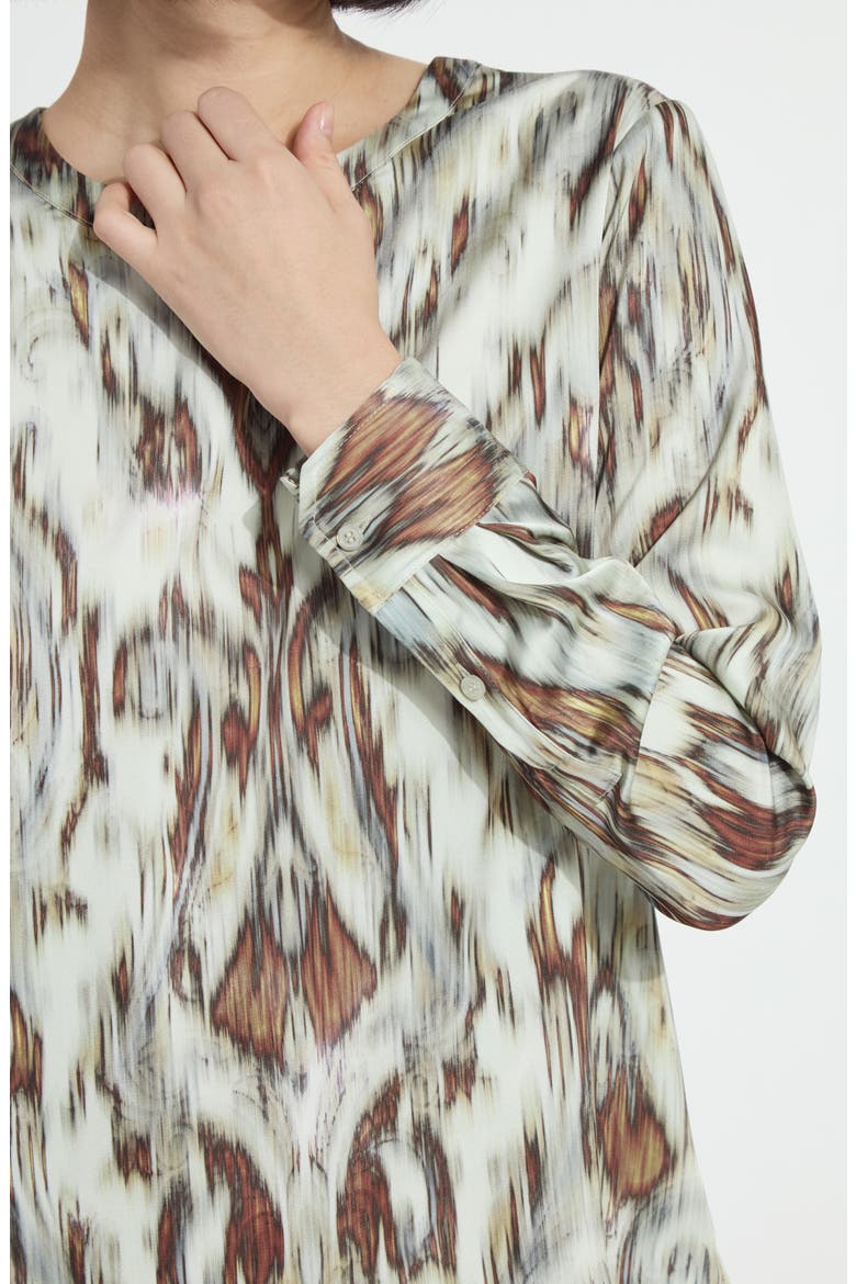 Tanni Crewneck Satin Blouse, Alternate, color, WOODLAND PAISLEY