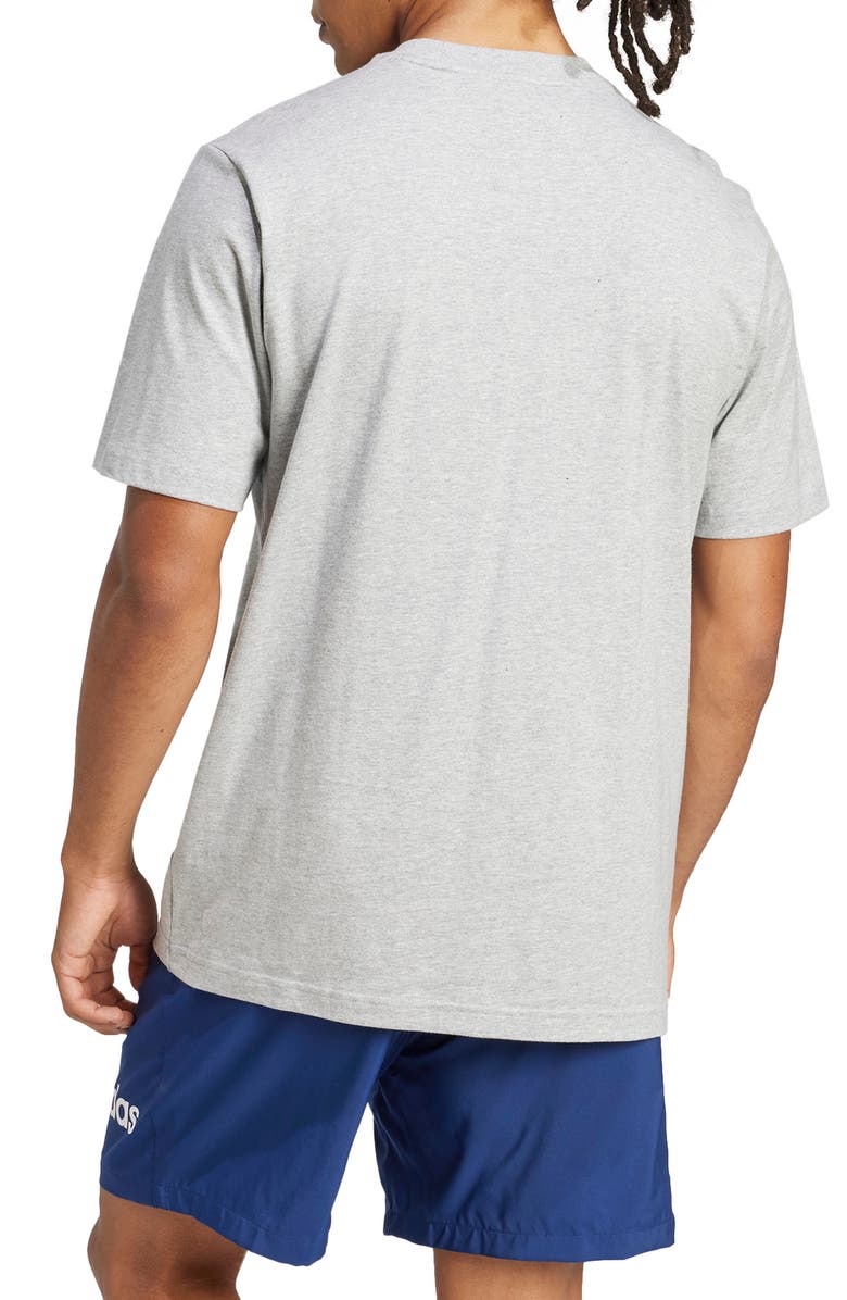adidas Essentials Linear Jersey Graphic T-Shirt, Alternate, color, Medium Grey Heather/ Black