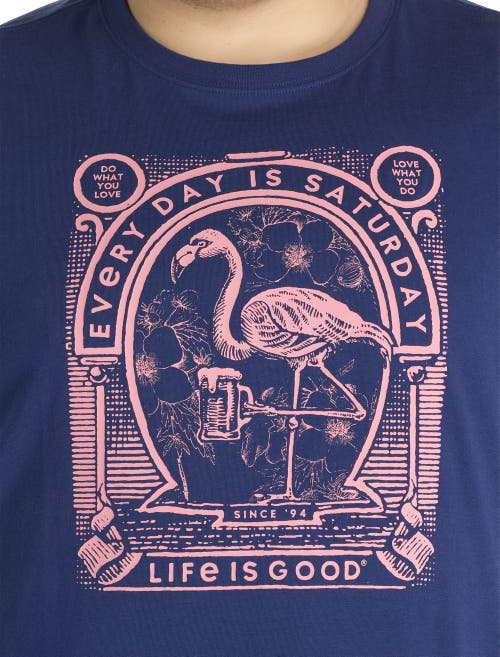 Life Is Good Big & Tall Flamingo Graphic Tee In Blue