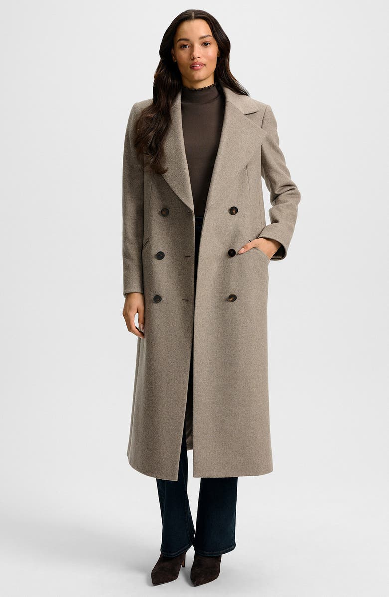 Veronica Beard Seth Notch Collar Dickey Coat, Alternate, color, Taupe Melange