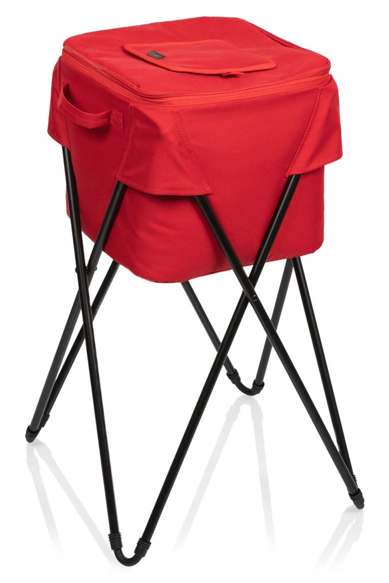 Camping Party Cooler with Stand, Main, color, RED