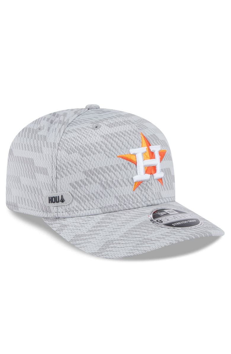New Era Men's New Era Gray Houston Astros 2025 MLB Clubhouse 9SEVENTY Stretch-Snap Hat, Main, color, Gray