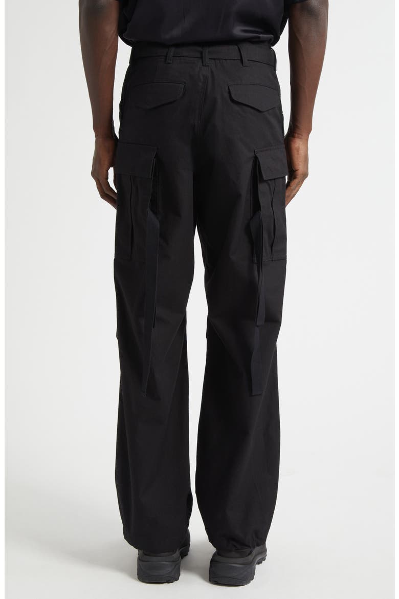 Belted Cotton & Nylon Ripstop Cargo Pants, Alternate, color, BLACK