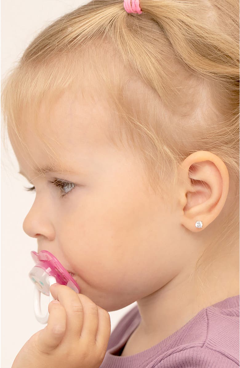 In Season Jewelry Round Solitaire Earrings, Alternate, color, Silver