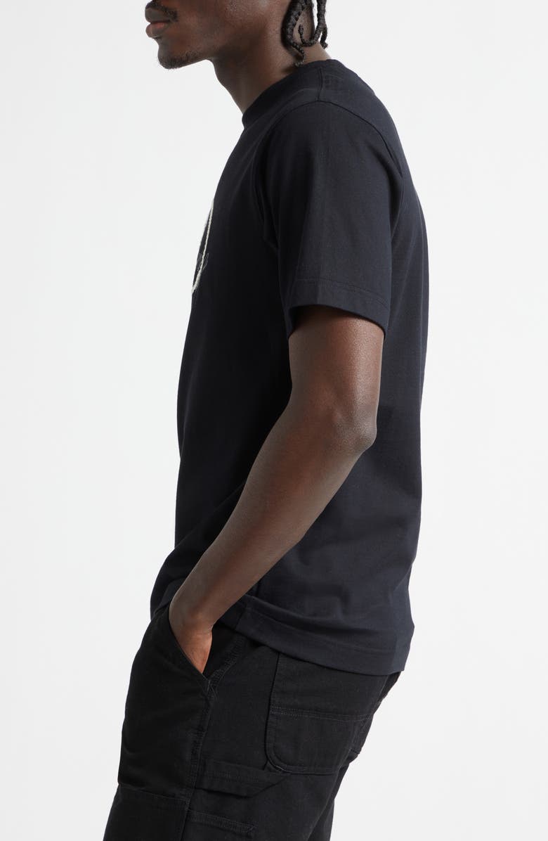 Burberry Ryan Embroidered EKD Script Graphic T-Shirt, Alternate, color, Black