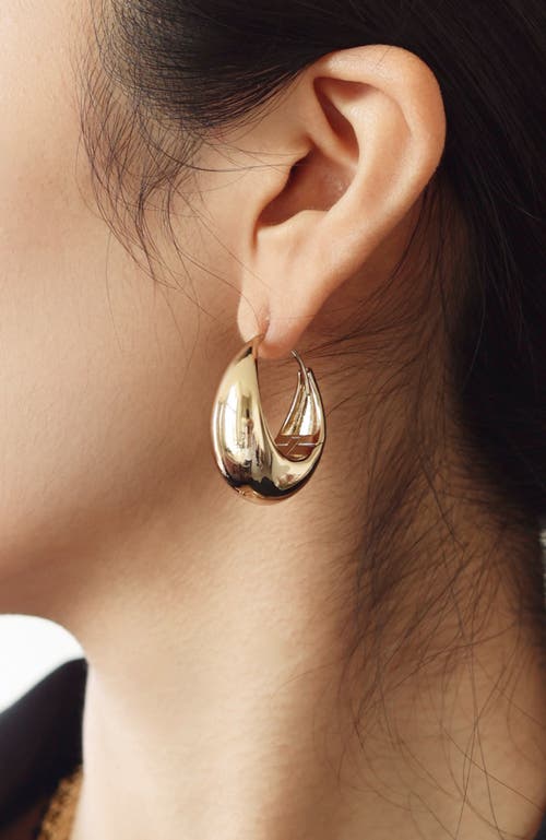 Rc Retro Chic Drop Hoop Earrings In Gold