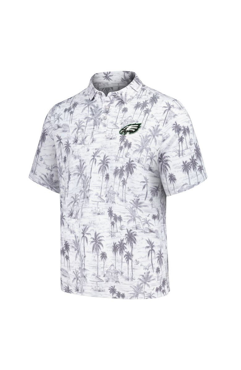 Tommy Bahama Men's Tommy Bahama Gray Philadelphia Eagles Cabana Shores IslandZone Tri-Blend Polo, Alternate, color,