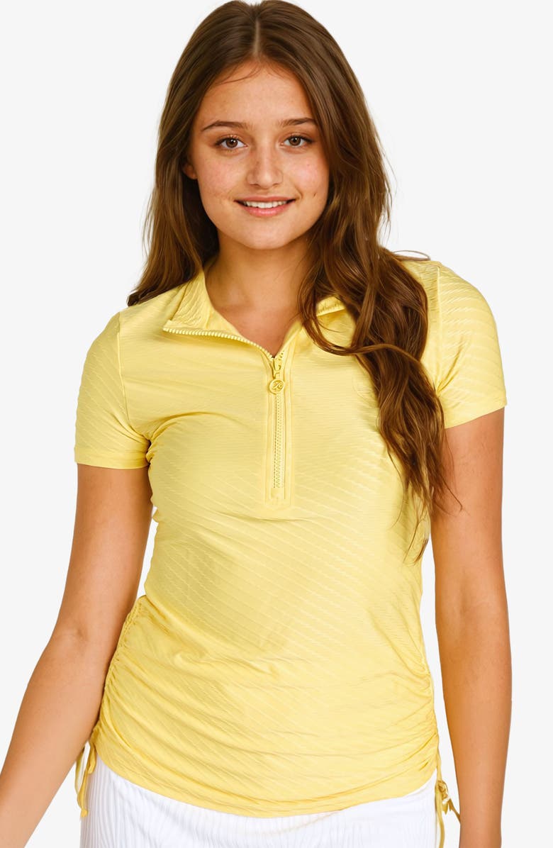 Calypsa Half-Zip Adele Swim Top, Main, color, Buttercup (Textured)