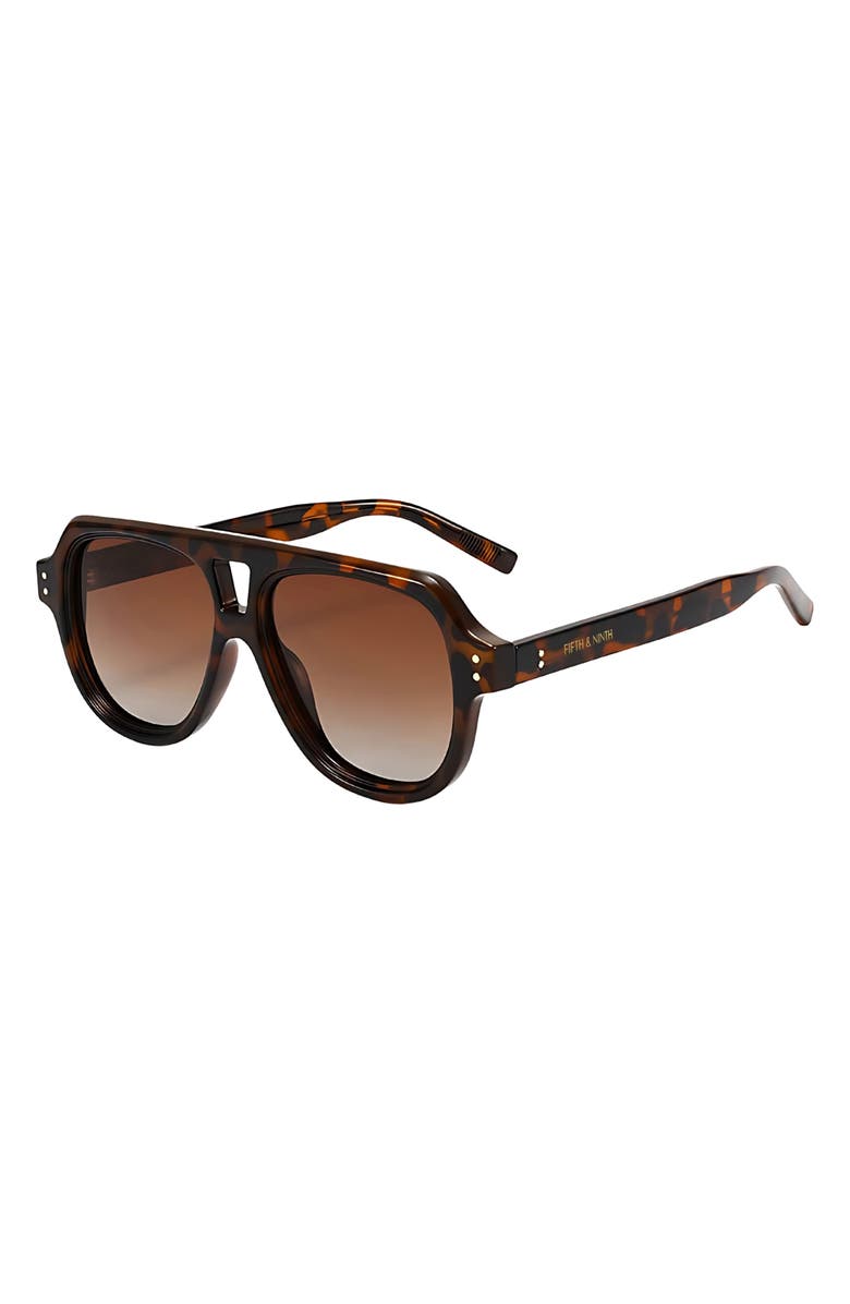 Fifth & Ninth Ender 53mm Polarized Aviator Sunglasses, Alternate, color, Torte / Brown