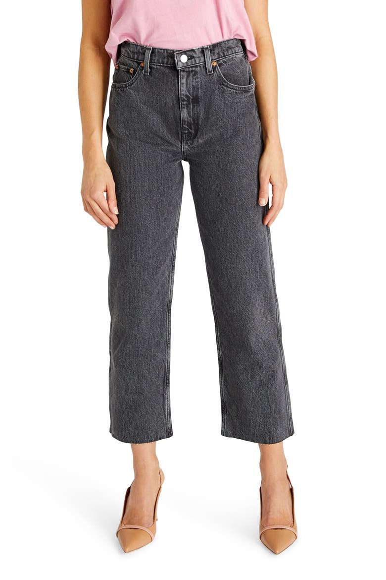 Tyler High Waist Crop Straight Leg Jeans, Main, color, SMOKEY MOUNTAIN
