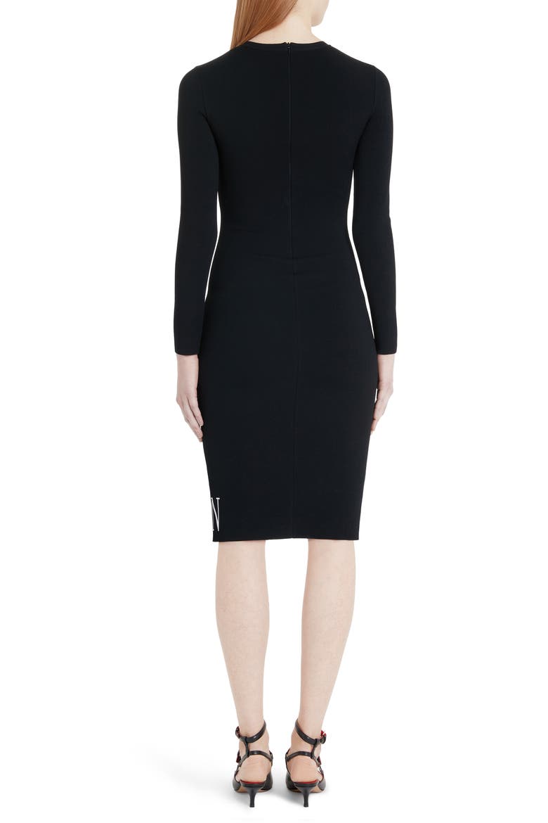 VLTN Logo Long Sleeve Sweater Dress, Alternate, color, 0NA-BLACK/ IVORY
