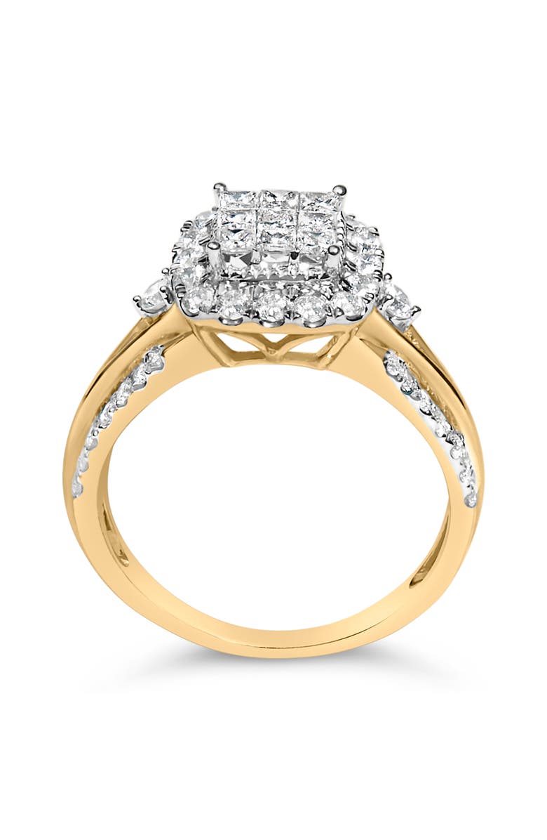 Haus of Brilliance 10K Yellow Gold 1.0 Cttw Diamond 3-Band-Look Engagement Ring, Alternate, color, Yellow