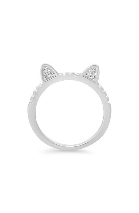 CZ Pavé Kitty Cat Ring