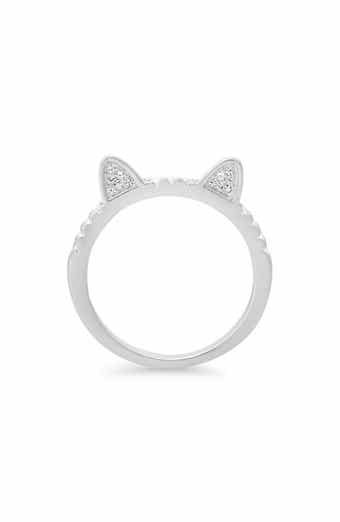 Queen Jewels CZ Pavé Kitty Cat Ring