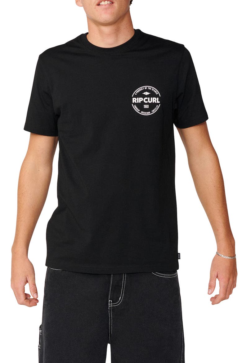 Logo Graphic Cotton T-Shirt, Main, color, BLACK