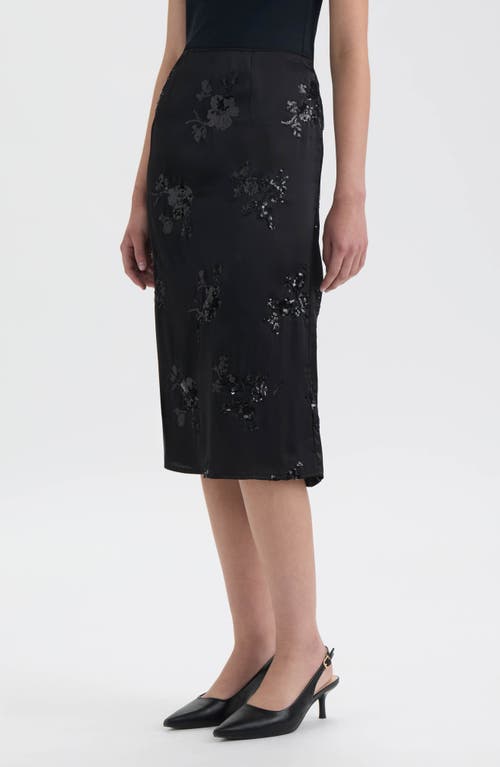 Nvlt Sequin Embellished Slip Skirt In Black