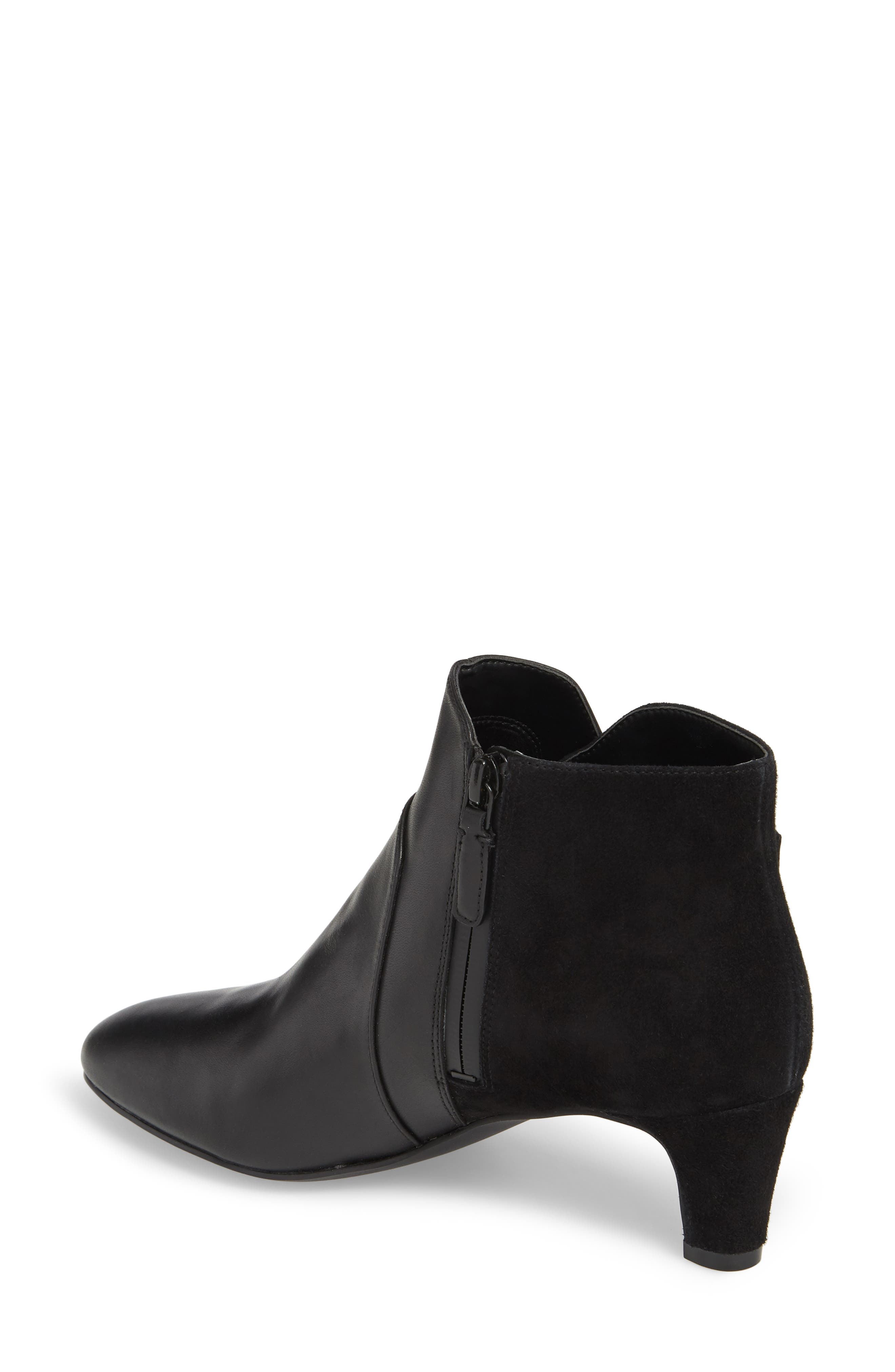 Sylvia Waterproof Bootie, Alternate, color, BLACK LEATHER