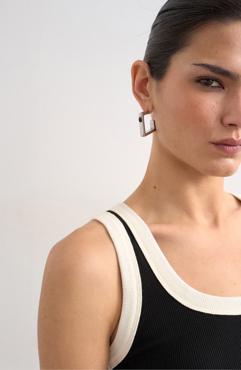 Topshop Scoop Neck Stretch Cotton Rib Tank, Alternate, color,