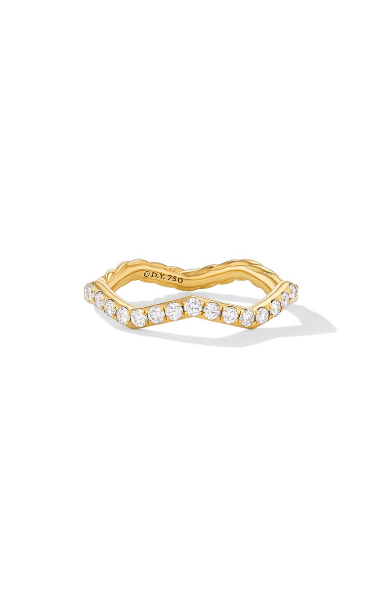 David Yurman Zigzag Stax Ring in 18K Gold with Diamonds, 2mm, Alternate, color, 18K Yellow Gold