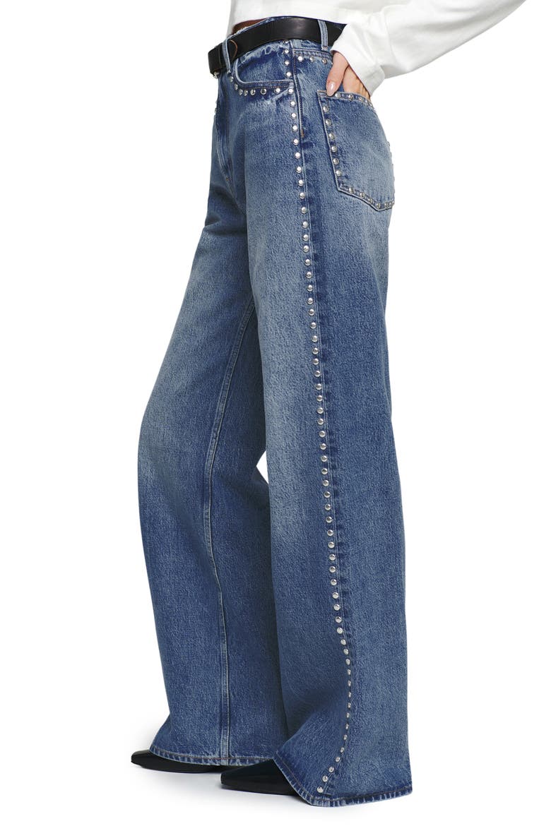 Cary Studded High Waist Slouchy Wide Leg Jeans, Alternate, color, CHESAPEAKE STUDDED