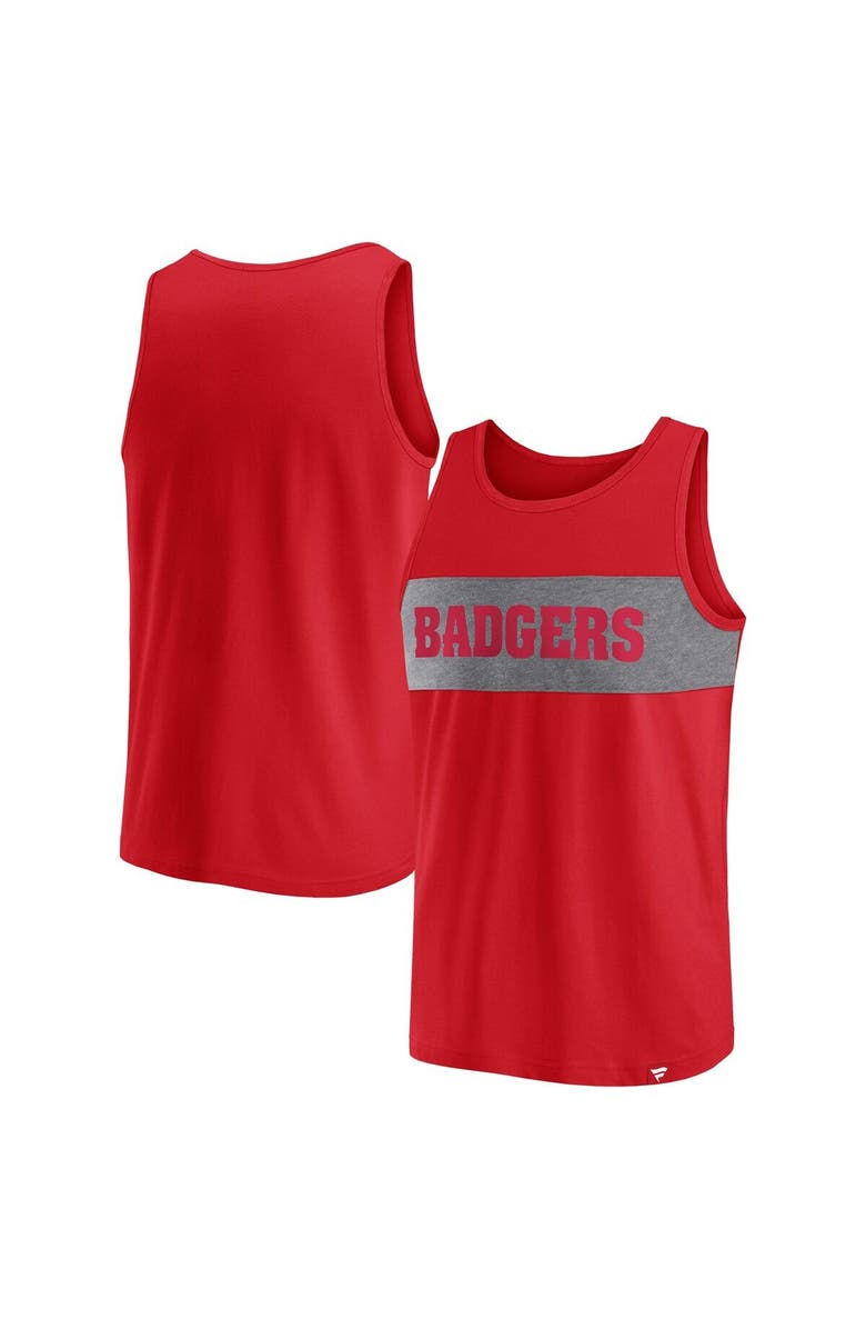 FANATICS Men's Fanatics Branded Red Wisconsin Badgers Perfect Changeover Tank Top, Main, color,
