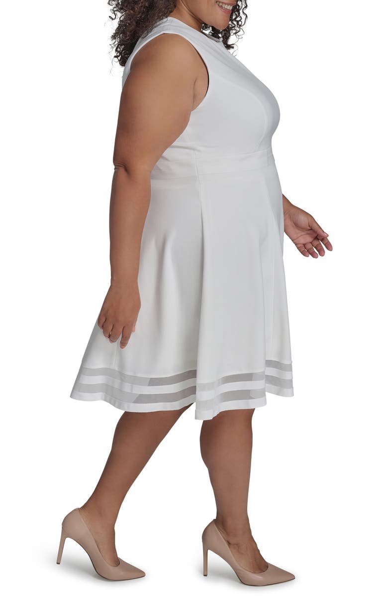 Calvin Klein Scuba Crepe Dress, Alternate, color, Cream