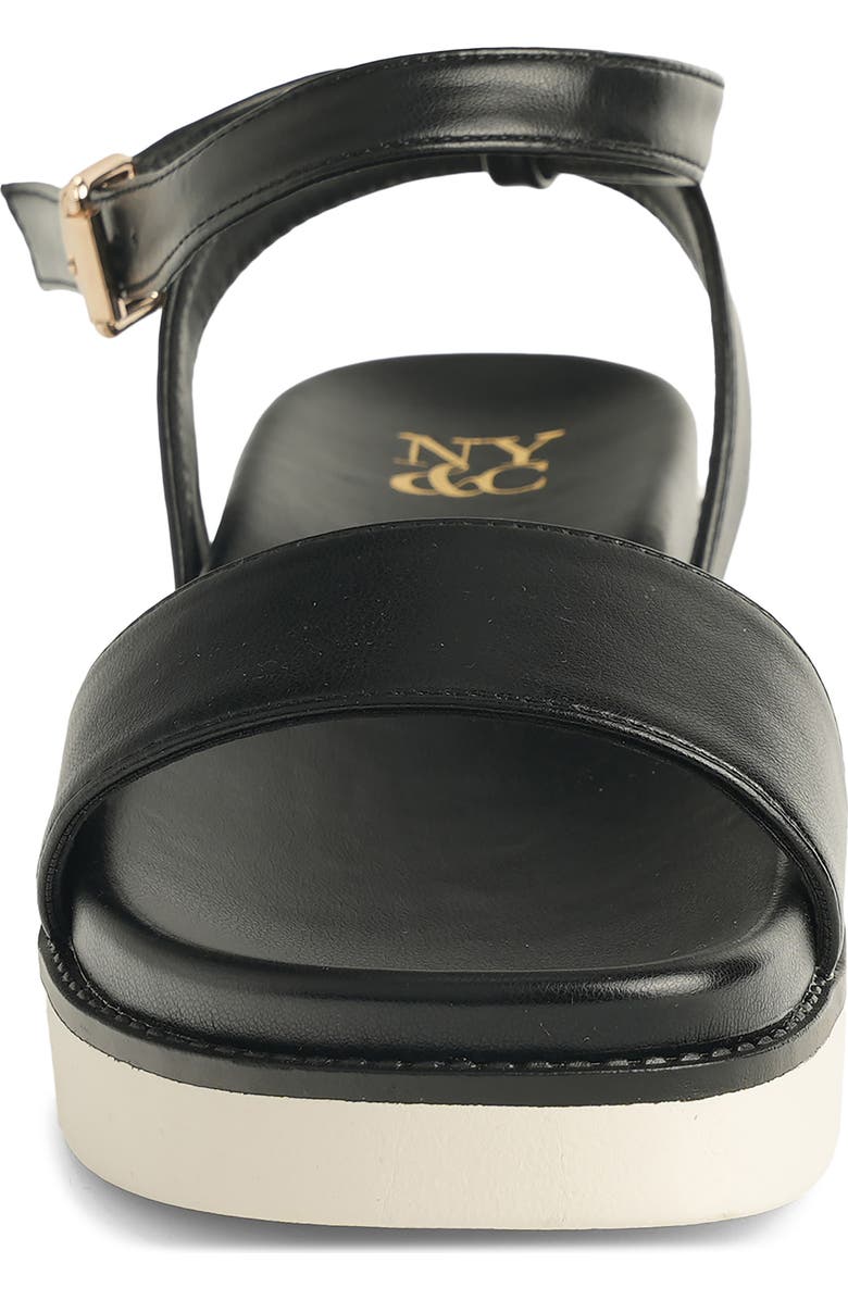 NEW YORK AND COMPANY Charli Ankle Strap Platform Sandal, Alternate, color, Black