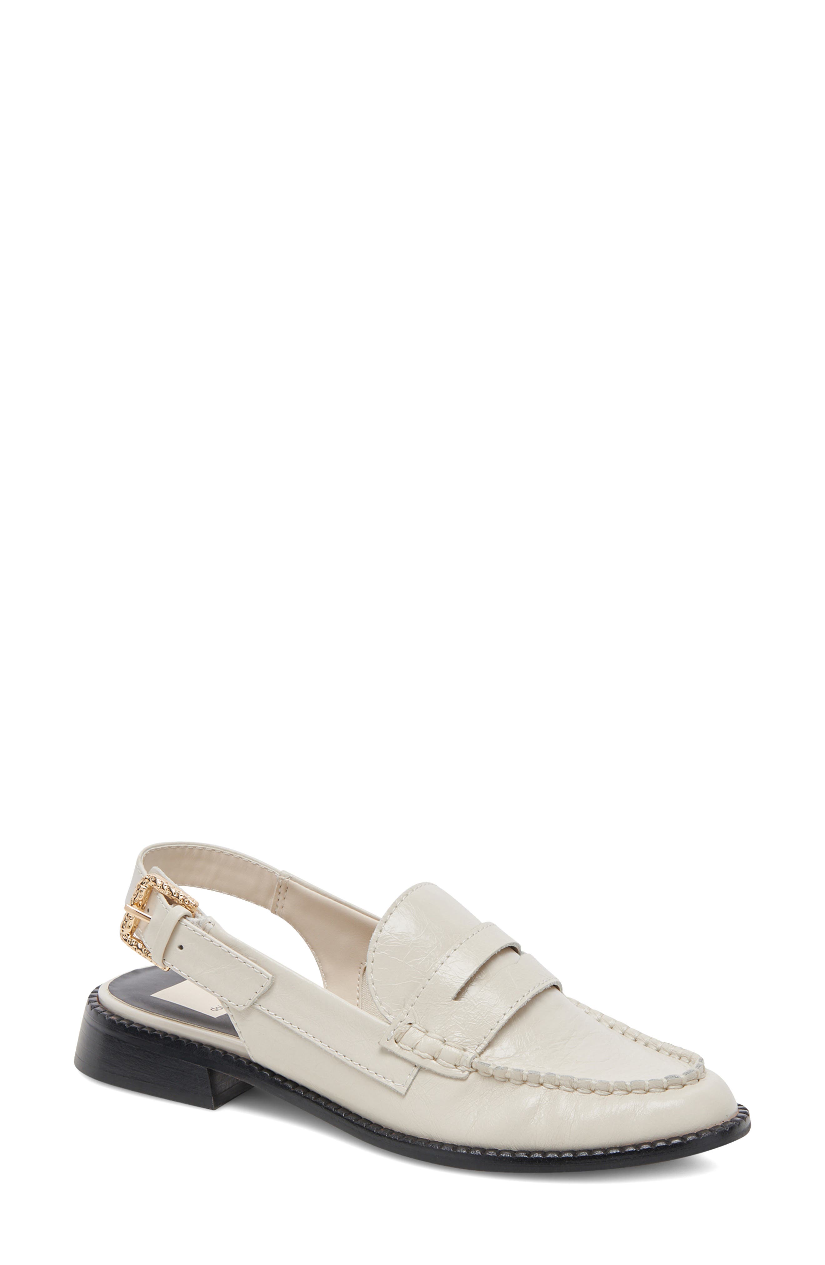 Hardi Slingback Penny Loafer, Main, color, IVORY CRINKLE PATENT
