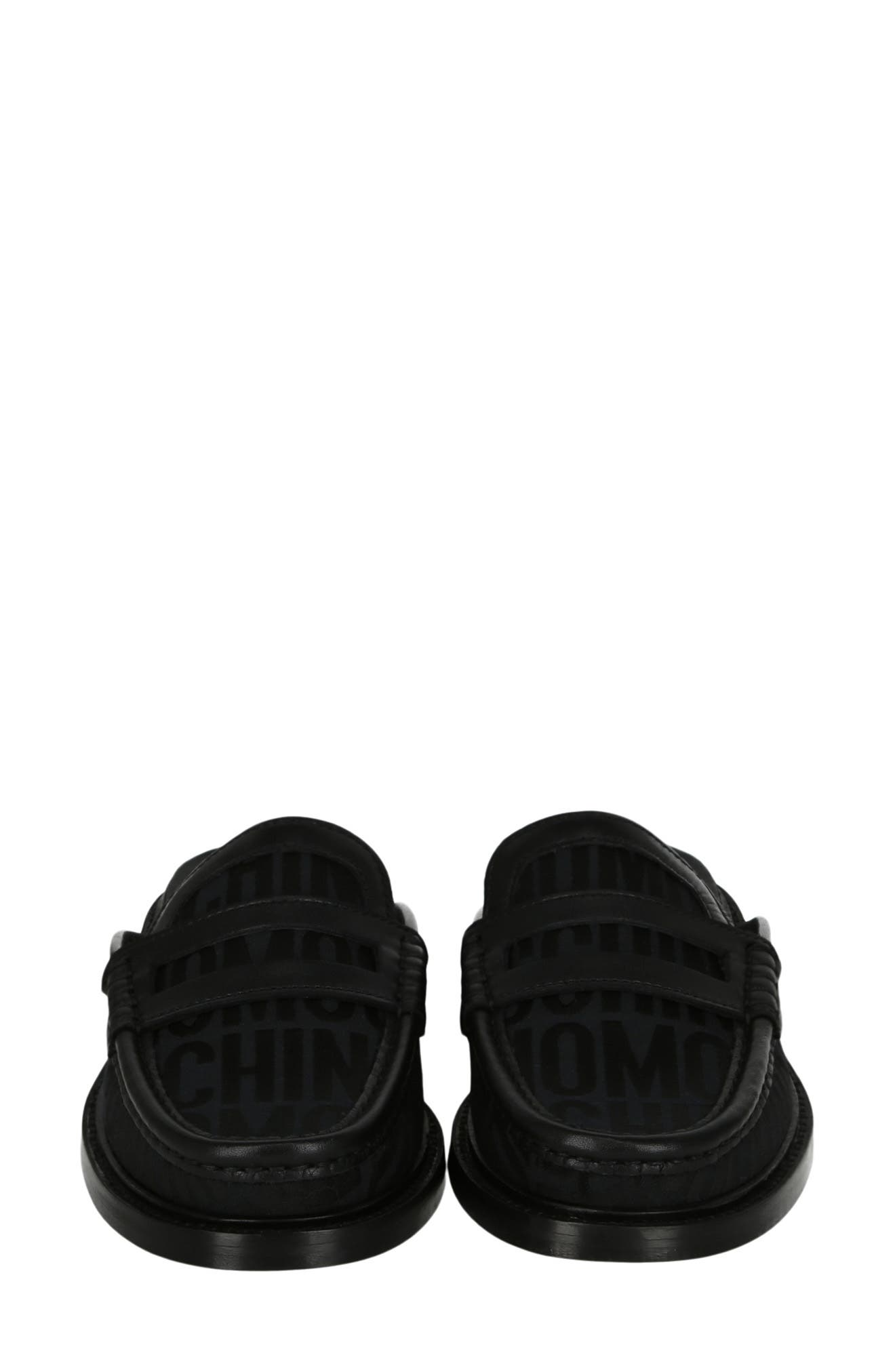 Moschino Canvas Slipper Mule, Alternate, color, Black